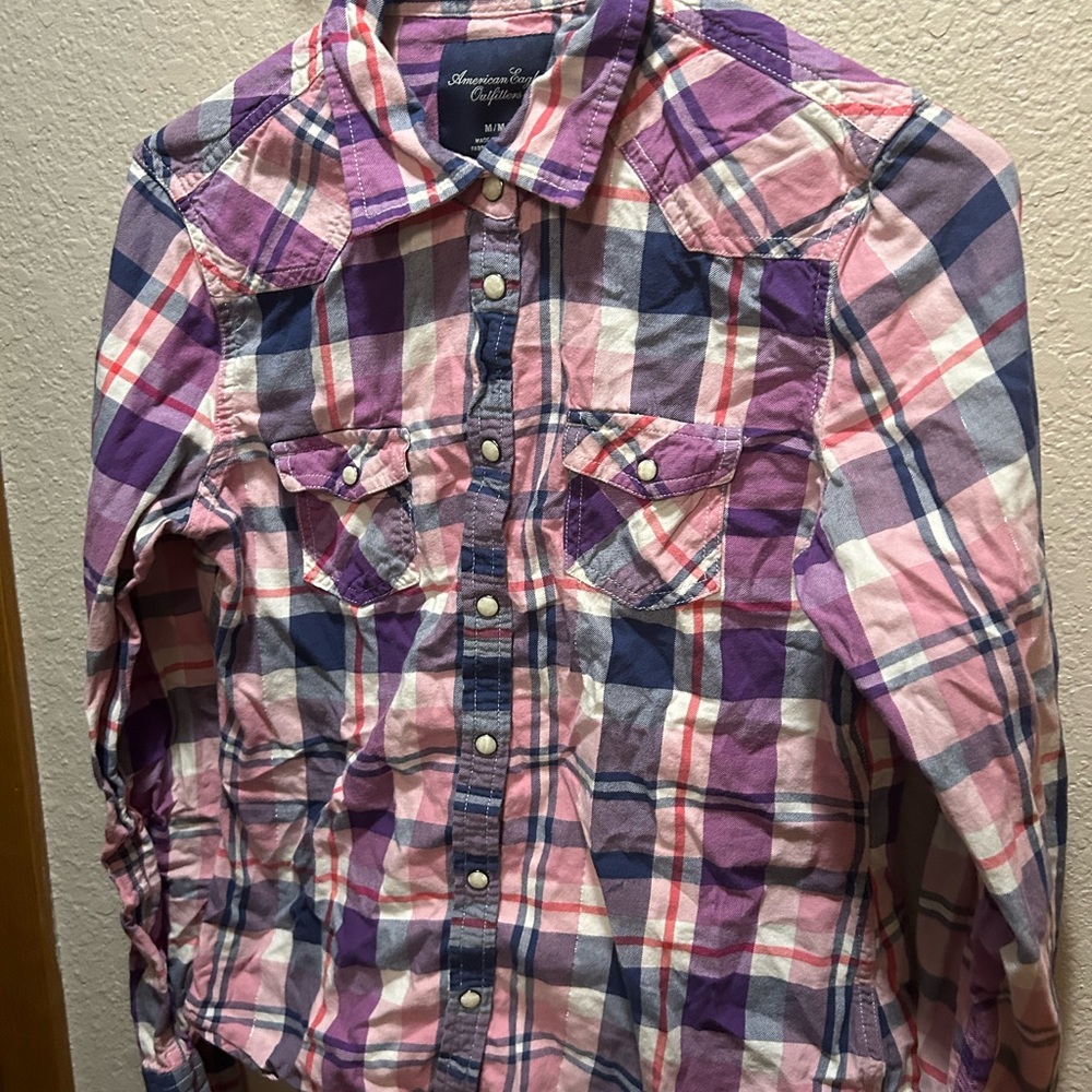 American Eagle Outfitters Multicolor Plaid Shirt